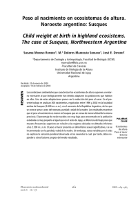 Peso al nacimiento en ecosistemas de altura. Noroeste argentino