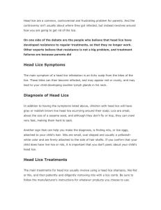 Head Lice Symptoms Diagnosis of Head Lice Head Lice Treatments