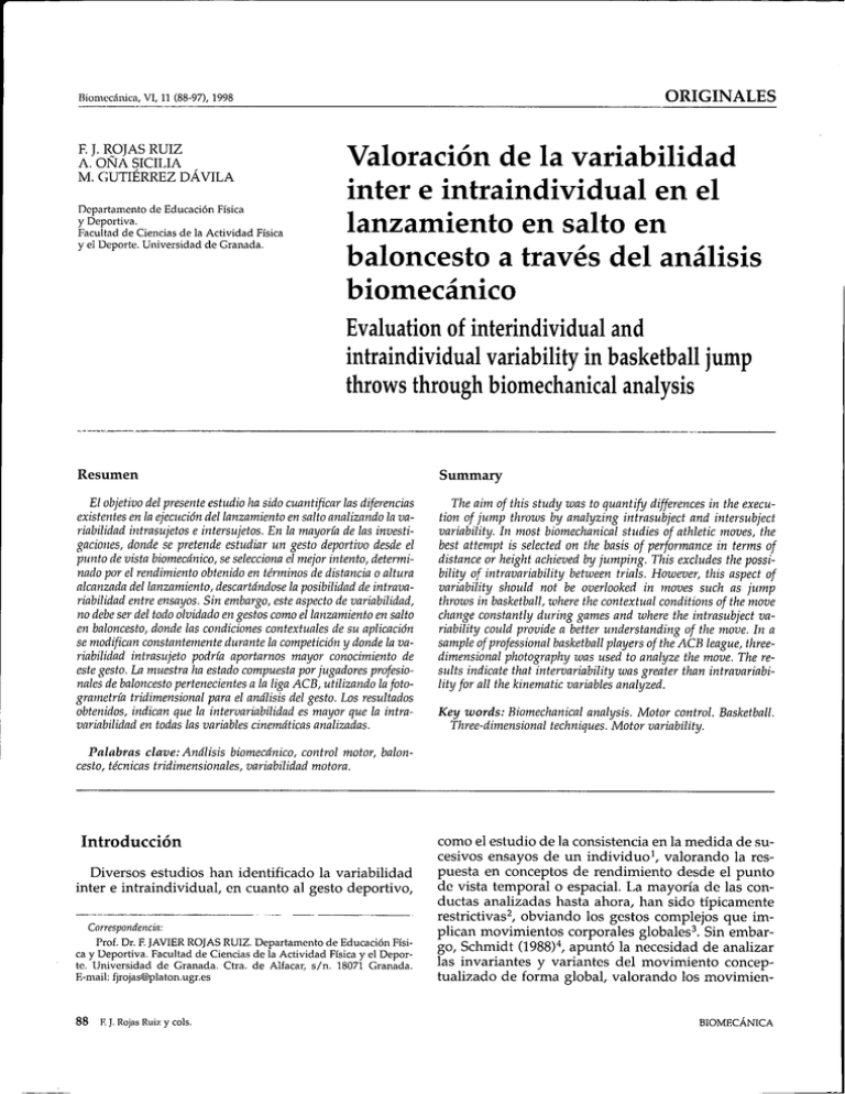 Valoración de la variabilidad inter e intraindividual en el
