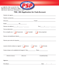 TSS | ISC Application for Cash Account