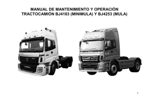 Manual de Mantenimiento y Operaci&oacute;n Cami&oacute;n FOTON BJ4183/BJ4253