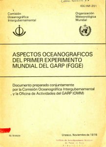 aspectos oceanógrafico del primer experimento mundial