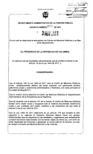 Decreto 4158 - Agencia Colombiana para la Reintegración