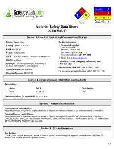 MSDS for Aloin