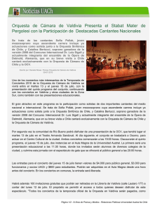 Orquesta de Cámara de Valdivia Presenta el Stabat Mater de