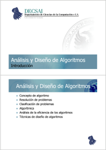Introducción al análisis y diseño de algoritmos