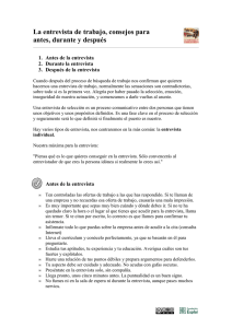 La entrevista de trabajo, consejos para antes, durante y después