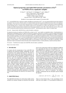 Optical properties and Judd-Ofelt intensity - E-journal
