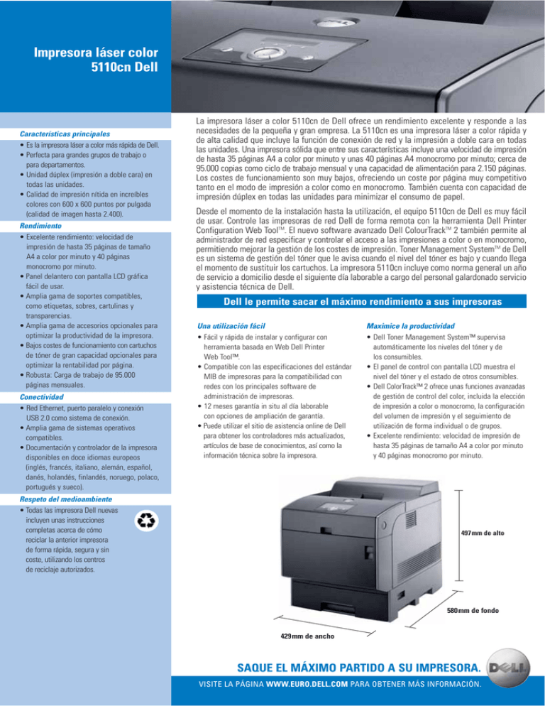 Coperchio Superiore Per Stampante Dell 5110cn, Ricambio Originale XD450 0XD450, Usato