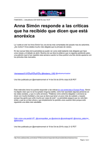 Anna Simón responde a las críticas que ha recibido