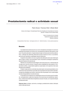 Prostatectomia radical e actividade sexual