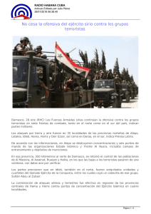 No cesa la ofensiva del ejército sirio contra los grupos terroristas