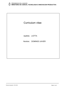 Curriculum vitae - Ministerio de Salud de la Nación