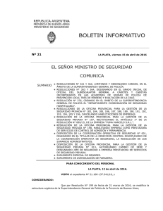 Nº 21 - Ministerio de Seguridad Provincia de Buenos Aires