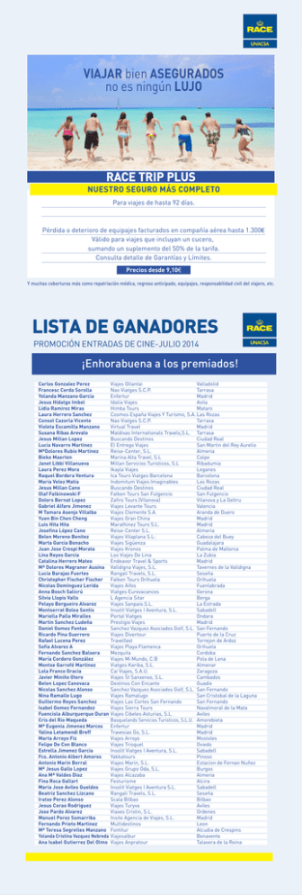 Lista De Ganadores