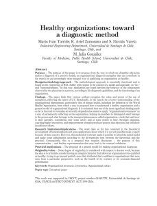 Healthy organizations: toward a diagnostic method
