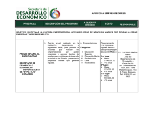 apoyos a emprendedores - Gobierno del Estado de Aguascalientes