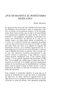 ¿fue humanista el positivismo mexicano?