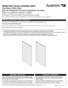 Gliding Insect Screen Installation Guide (Top