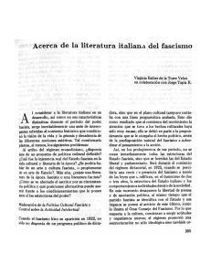 Acerca de la literatura italiana del fascismo
