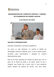 inauguracion flagrancia - Presidencia de la República del Ecuador