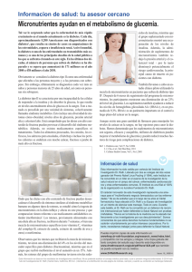 Edición 19: Micronutrientes ayudan en el metabolismo de glucemia.