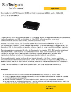 Conmutador Switch KVM 2 puertos HDMI® con Hub Concentrador