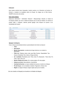Infoevent Usar este módulo: Agregar eventquery Una vez creado un