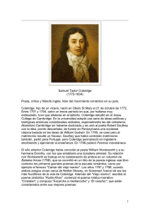 1 Samuel Taylor Coleridge (1772-1834) Poeta, crítico y filósofo