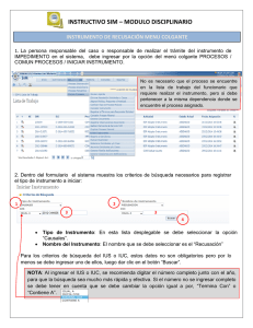 INSTRUCTIVO SIM – MODULO DISCIPLINARIO