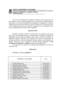 5. Resolución lista provisional Subalternos CEIP Los Almendros