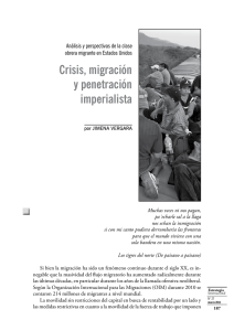 Crisis, migración y penetración imperialista