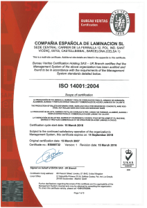 Page 1 BUREAU WERITAS Certification COMPANIA ESPANOLA