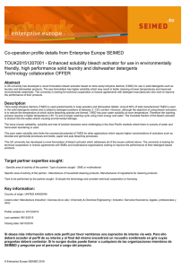 Co-operation profile details from Enterprise Europe SEIMED