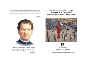 Homenaje de la Comunidad Educativa Leontreciana a Don Bosco