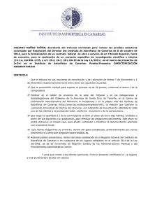 Valoración provisional - Instituto de Astrofísica de Canarias
