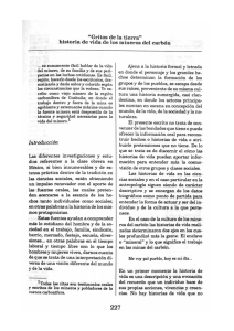 &ldquo;Gritos de ia tierra" historia de vida de los mineros de] carb&oacute;n