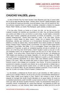Biografía Chucho Valdés - Centro Nacional de Difusión Musical