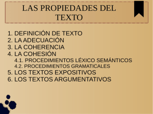 las propiedades del texto