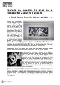 Nota de prensa 35 años de la llegada del Guernica a España