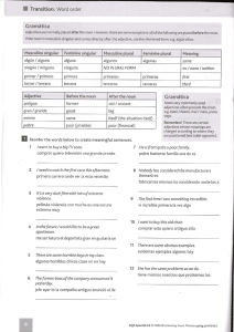 Page 1 Transition: Word order Gramática Adjectives are normally