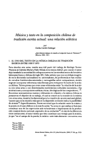 Música y texto en la composición chilena de tradición escrita actual