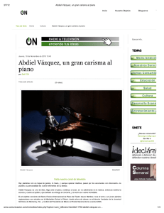 Abdiel V zquez, un gran carisma al piano