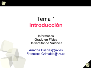 Presentación del Tema 1 - Universitat de València