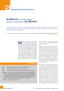 Auditoría del Reclutamiento, selección y socialización de RR.HH.
