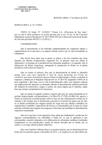 ferma s.a. - Comisión Arbitral del Convenio Multilateral
