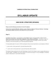 syllabus update - Cambridge International Examinations