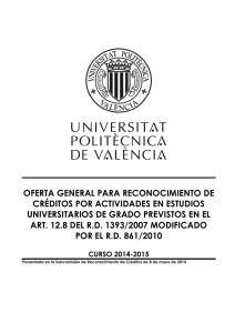 Oferta general curso 2014-15 - UPV Universitat Politècnica de