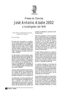 Presea en ciencias José Antonio Alzate 2002 a investigador del ININ