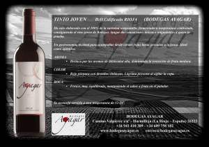 `" T IN T 0 JOVEN D. O. Calificada RIOJA (BODEGAS AYA GAR)